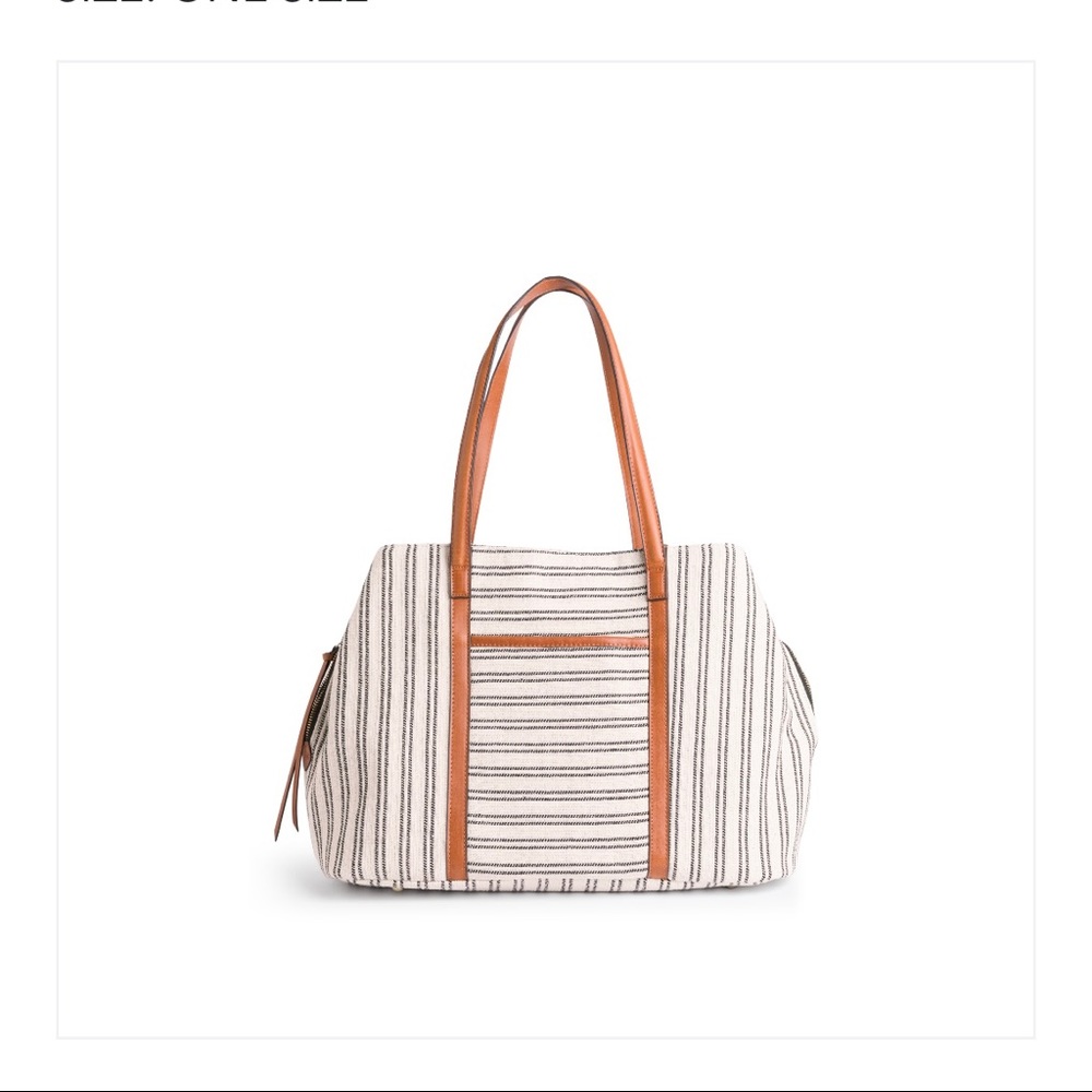 NWT Anchorage Striped Canvas Tote